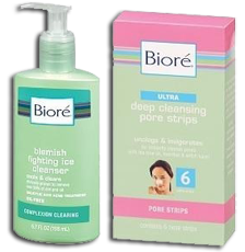 Biore Blemish Fighting Ice Cleanser and Stripes FREE Sample of Biore Blemish Fighting Ice Cleanser & Pore Strips