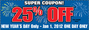 Harbor Freight Coupon Harbor Freight: 25% off ANY Item Coupon on New Years Day