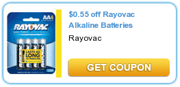 $0.55 off Rayovac Alkaline Batteries