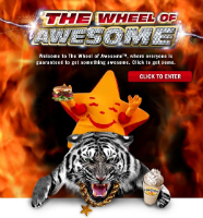 Hardees Instant Win Game w200 h200 Hardees and Carls Jr. Wheel of Awesome Instant Win Game
