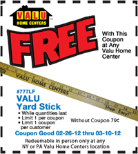 Valu Home Yard Stick FREE Yard Stick at Valu Home Centers