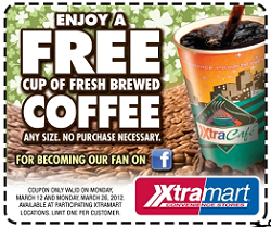 FREE Cup of Coffee at Xtra Mart31 FREE Cup of Coffee at Xtra Mart Today, March 26th
