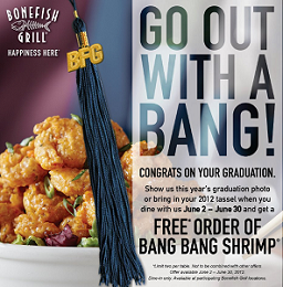FREE Bang Bang Shrimp at Bonefish Grill FREE Bang Bang Shrimp at Bonefish Grill For Recent Graduates