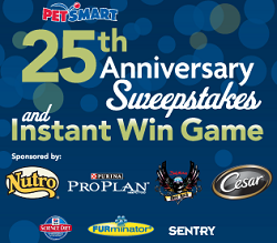 PetSmart Petsmart 25th Anniversary Sweepstakes and Instant Win Game
