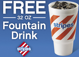 FREE Fountain Drink at Stripes FREE 32 oz Fountain Drink at Stripes Stores