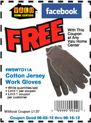 FREE Work Gloves at Valu Home Centers FREE Work Gloves at Valu Home Centers (NY/PA)