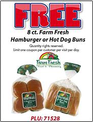 Farm Fresh Buns FREE Hamburger or Hot Dog buns at Farm Fresh Supermarkets