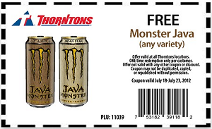 Monster Java FREE Monster Java Drink at Thorntons Stores