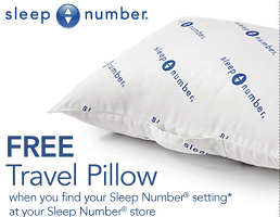 Travel Pillow FREE Travel Pillow at Sleep Number Stores