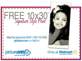 PictureMe 10x30 FREE 10X30 Signature Style Print at PictureMe Studios in Walmart
