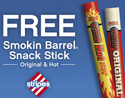 Smokin Barrel Snack Stick at Stripes FREE Smokin Barrel Snack Stick at Stripes Stores (NM, OK, TX)