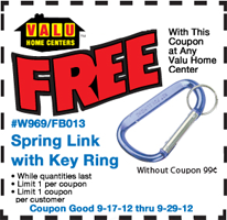 Valu Home Spring Link FREE Spring Link with Key Ring at Valu Home Centers (NY/PA)