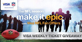 Visa Weekly NFL Ticket Giveaway FREE Visa Weekly NFL Ticket Giveaway