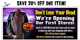 Spirit Halloween Spirit Halloween: 20% off One Item Purchase Coupon