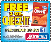 Xtra Mart Cheezit Coupon FREE Cheez It at Xtra Mart (10/14 10/27)