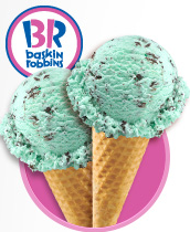 Baskin Robbins Mint Chocolate Chip Baskin Robbins: BOGO FREE Mint Chocolate Chip Cone Coupon