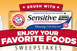 ARM HAMMER Sweeps FREE ARM & HAMMER Sensitive Toothpaste Sweepstakes Giveaway