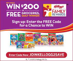 Kelloggs Family Rewards 50 FREE Kelloggs Family Rewards Point Code
