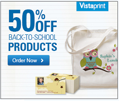 Vistaprint Back to School Deals Vistaprint: 50% off Back to School Products
