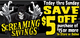Spirit Halloween1 Spirit Halloween: $5 off $15 Purchase Coupon