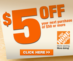 Home Depot 5 off 50 Home Depot: $5 off $50 Purchase Coupon