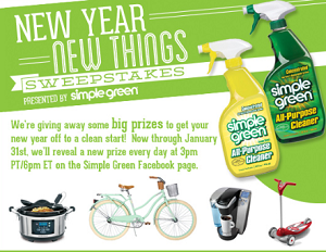 Simple Green FREE Simple Green New Year, New Things Giveaway