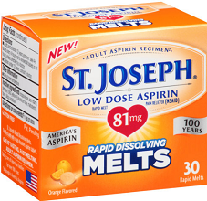 St Joseph Rapid Dissolving Melts Low Dose Aspirin FREE St. Joseph Rapid Dissolving Melts Low Dose Aspirin Sample