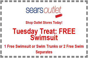 Swimsuit at Sears Outlet Coupon FREE Swimsuit or Swim Trunks at Sears Outlet on 9/16