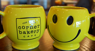 Smiley Mugs Corner Bakery Cafe 2 FREE Smiley Mugs at Corner Bakery Cafe on 10/3