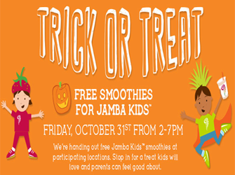 kids Smoothies FREE Smoothie for Kids at Jamba Juice on 10/31