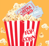 Movie tickets and popcorn