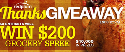 ThanksGiveaway Sweepstakes RedPlum Gift Card ThanksGiveaway Sweepstakes 