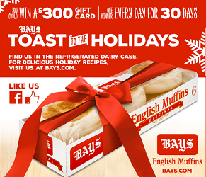 Bays English Muffins Bays English Muffins Gift Card Sweepstakes 