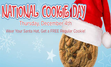 Cookie at Great American Cookies FREE Cookie at Great American Cookies on 12/4