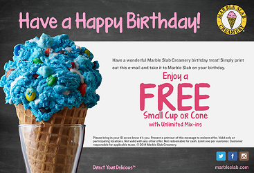 Marble Slab Creamery for your Birthday
